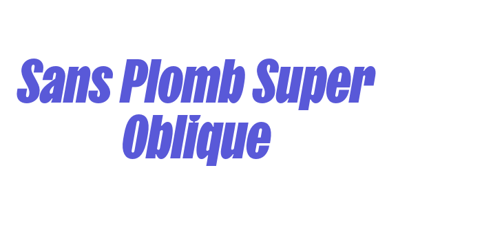 Sans Plomb Super Oblique Font Download