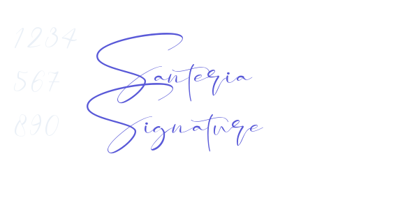 Santeria Signature font free