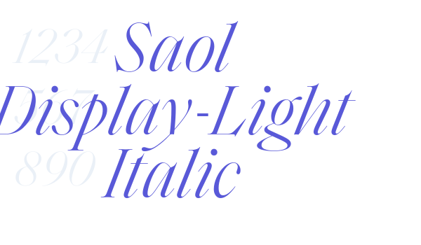 Saol Display-Light Italic Font