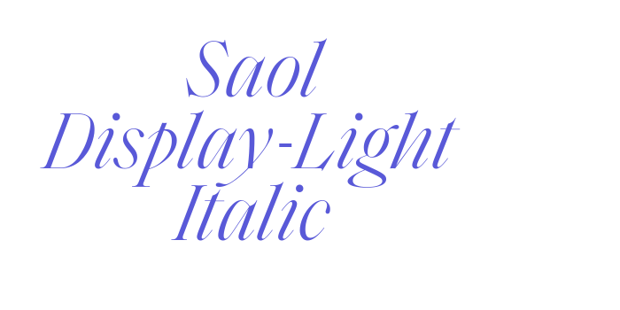 Saol Display-Light Italic Font Download