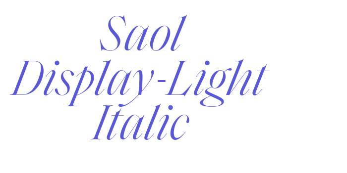 Saol Display-Light Italic Font