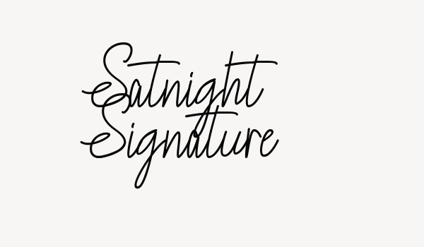 Satnight Signature Font