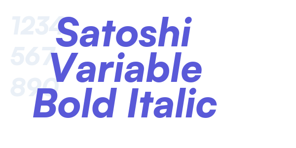 Satoshi Variable Bold Italic font free