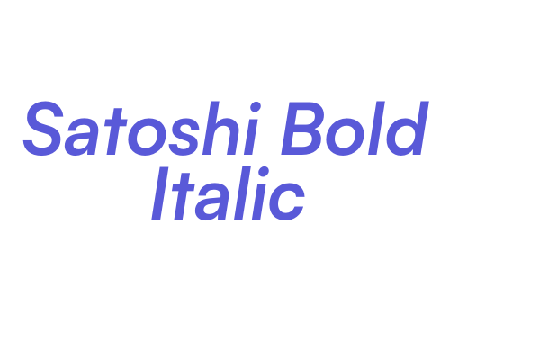 Satoshi Bold Italic Font