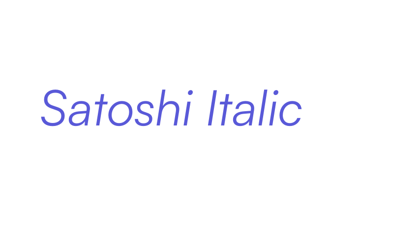 Satoshi Italic Font