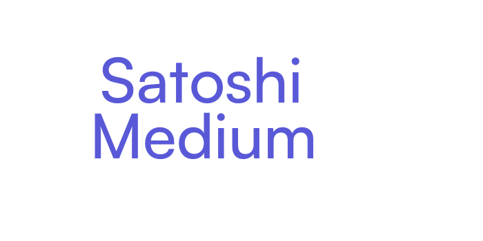 Satoshi Medium Font Download