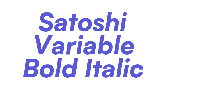 Satoshi Variable Bold Italic Font Download