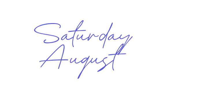 Saturday August Font Download