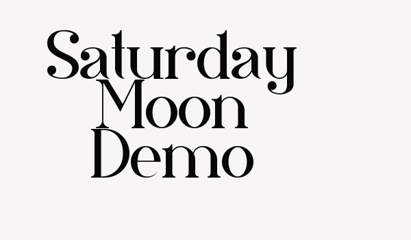 Saturday Moon Demo Font