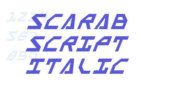 Scarab Script Italic font free