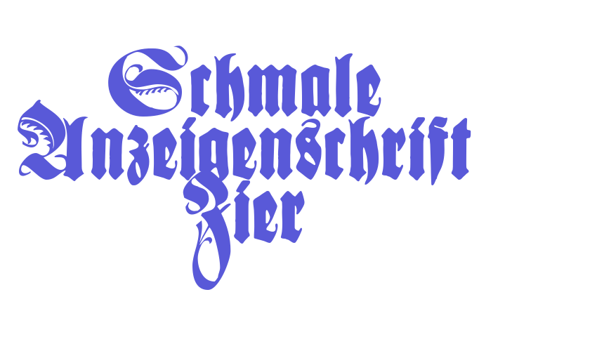 Schmale Anzeigenschrift Zier Font