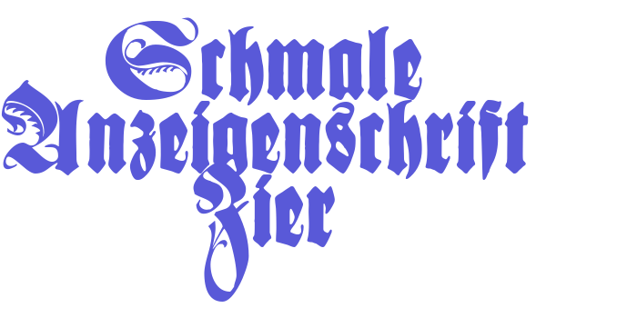 Schmale Anzeigenschrift Zier Font Download