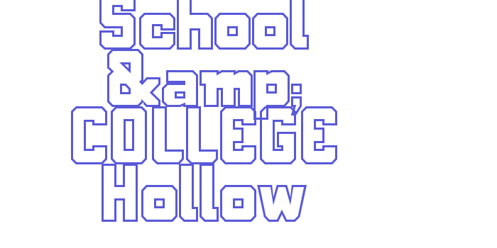 School & COLLEGE Hollow Font Download