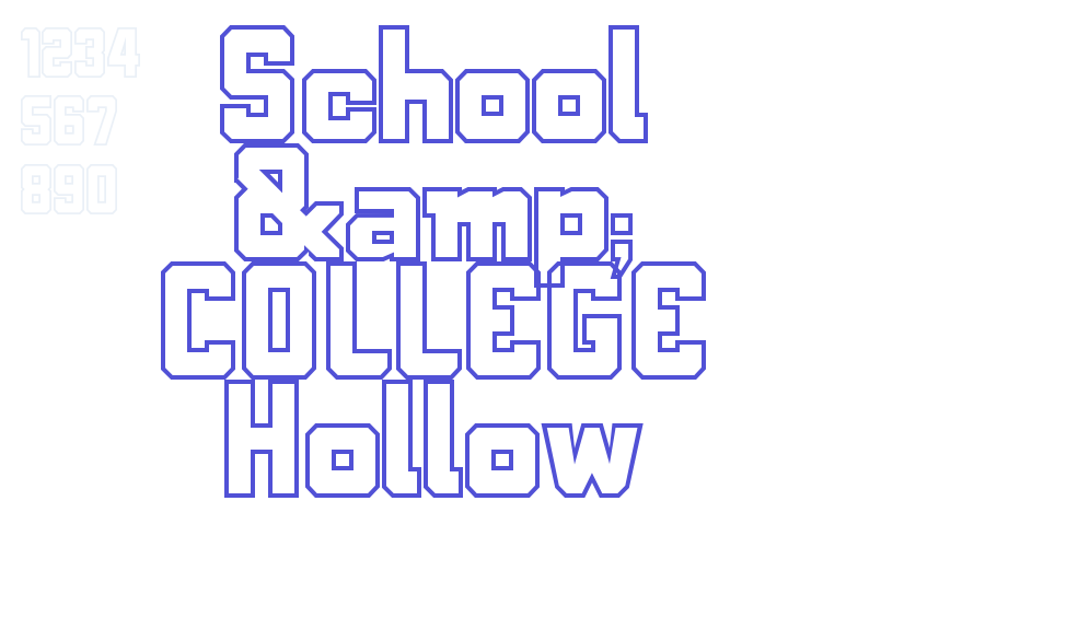 School & COLLEGE Hollow-font-download