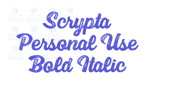 Scrypta Personal Use Bold Italic font free