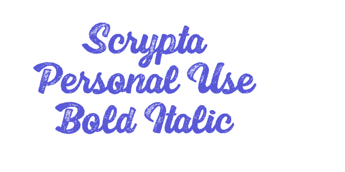 Scrypta Personal Use Bold Italic Font Download