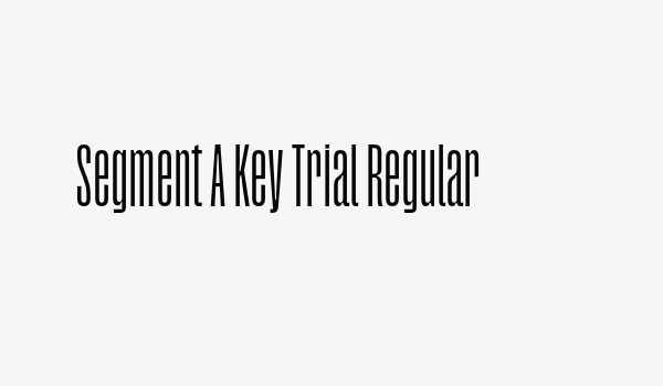 Segment A Key Trial Regular Font