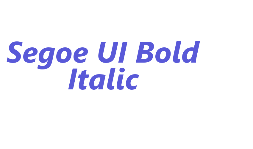 Segoe UI Bold Italic Font