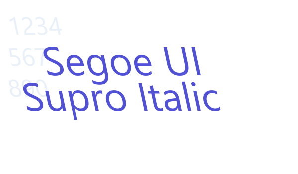 Segoe UI Supro Italic font download