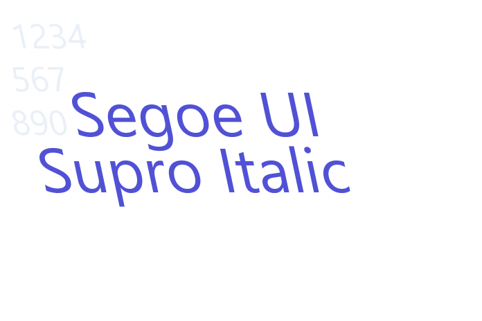 Segoe UI Supro Italic font download