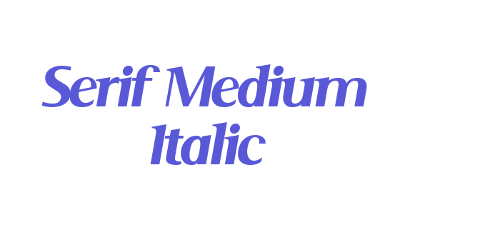 Serif Medium Italic Font Download