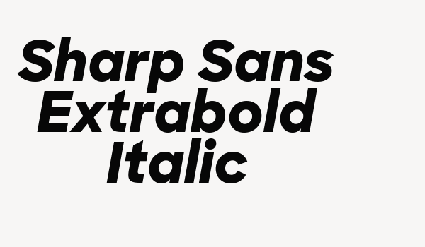 Sharp Sans Extrabold Italic Font