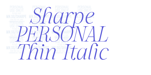 Sharpe PERSONAL Thin Italic font free