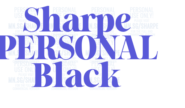 Sharpe PERSONAL Black font free