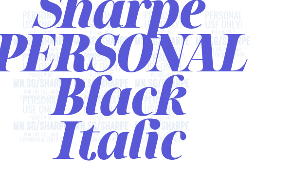 Sharpe PERSONAL Black Italic font free