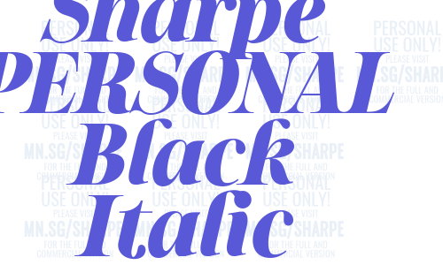 Sharpe PERSONAL Black Italic Font