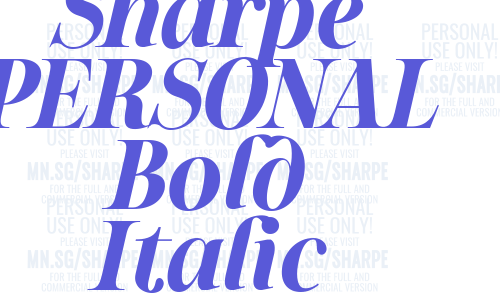 Sharpe PERSONAL Bold Italic Font