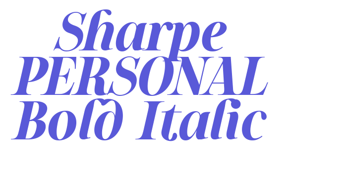 Sharpe PERSONAL Bold Italic Font