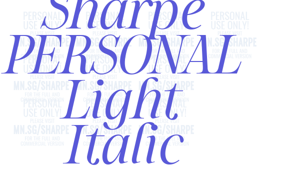 Sharpe PERSONAL Light Italic font free