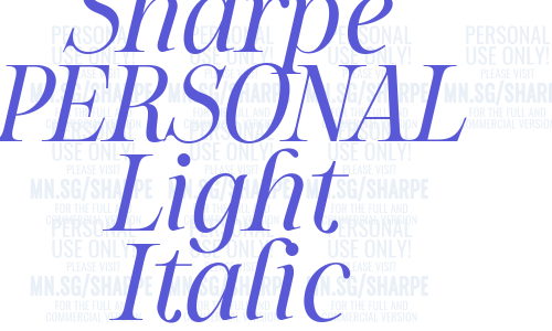 Sharpe PERSONAL Light Italic Font