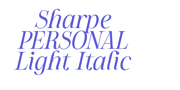 Sharpe PERSONAL Light Italic Font Download