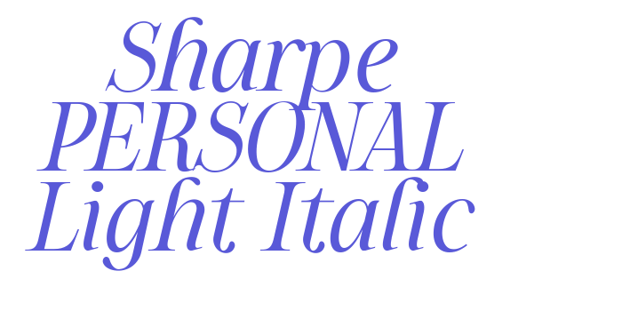 Sharpe PERSONAL Light Italic Font