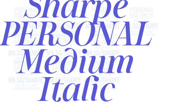 Sharpe PERSONAL Medium Italic font free