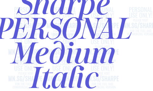 Sharpe PERSONAL Medium Italic Font