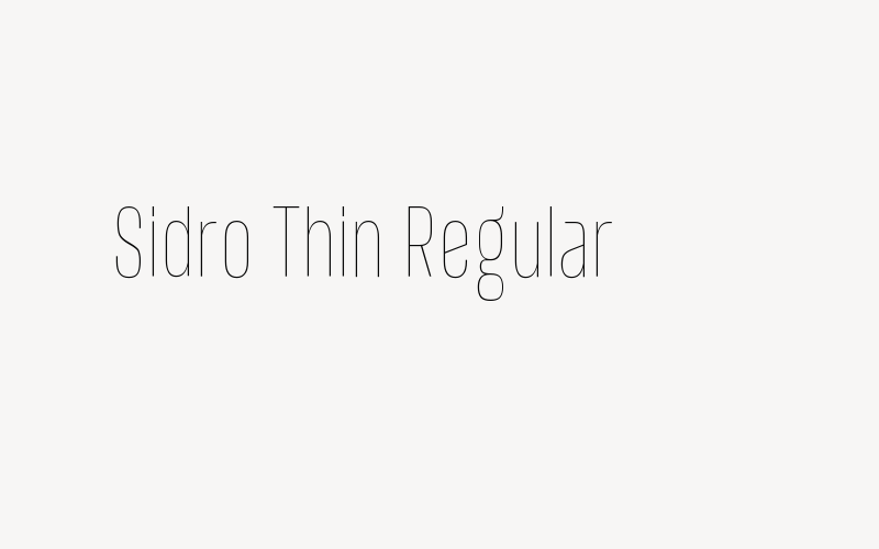 Sidro Thin Regular Font