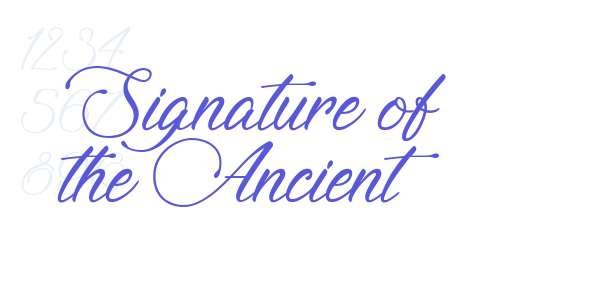 Signature of the Ancient font free