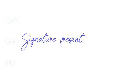 Signature present Font Download