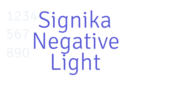 Signika Negative Light font free