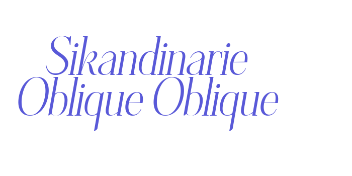 Sikandinarie Oblique Oblique Font Download