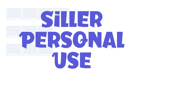 Siller Personal Use font free