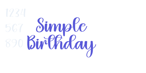 Simple Birthday font free