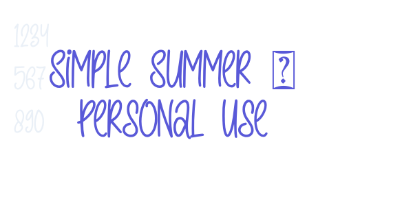 Simple Summer – Personal Use font free