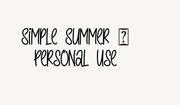 Simple Summer – Personal Use Font