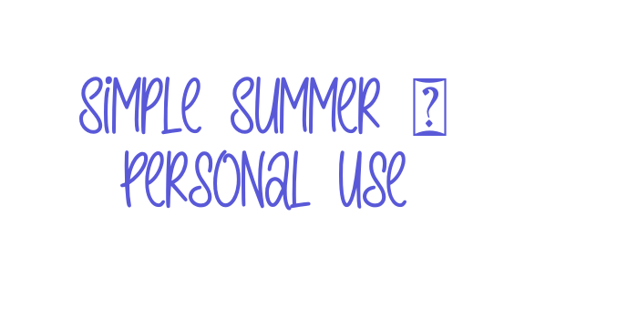 Simple Summer – Personal Use Font Download