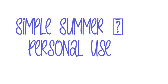 Simple Summer – Personal Use Font