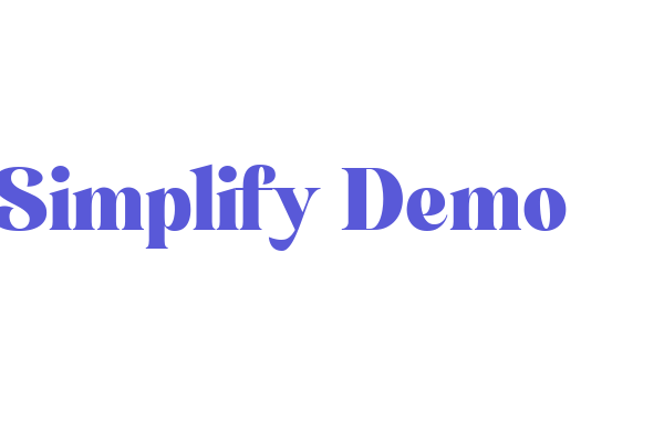 Simplify-Demo Font